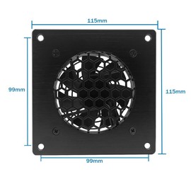 iYueMps USB Fan 80mm USB Fan Digital Display Temperature Control Silent Fan System with Metal Plate Aluminum Frame 5V Fan for AV Cabinet TV Cabinet Home Theater