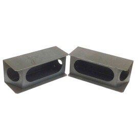 Set of 2 Steel Trailer 6" Oval Tail Light / 2" Angled Round Side Light Mount Box - 24015