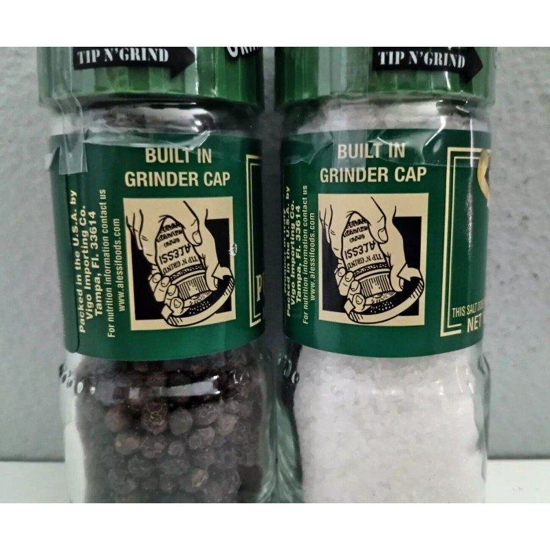Alessi® Coarse Sea Salt and Whole Black Peppercorns Grinder Set