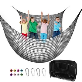 Toriexon Climbing Cargo Net - 6.5' x 9.8', Double Layer Playground Safety Net with Storage Bag for Kids' Outdoor Treehouse