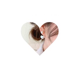 Allereya Vintage Heart Ear Jackets Earrings Love Heart Studs Earrings White Pearl Heart Earrings Wedding Pearl Studs Earrings Jewelry for Women and Girls