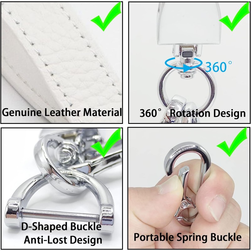 Llavero universal de piel auténtica, llavero de coche resistente, para