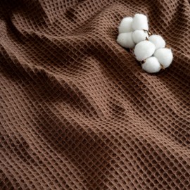 RAYME TEKSTIL - 100% Turkish Cotton Waffle Blanket Queen - Cozy, Airy, Lightweight Summer Throw Blankets - Made in Turkiye, (Dark Brown Blanket, Queen Size 90" x 90")