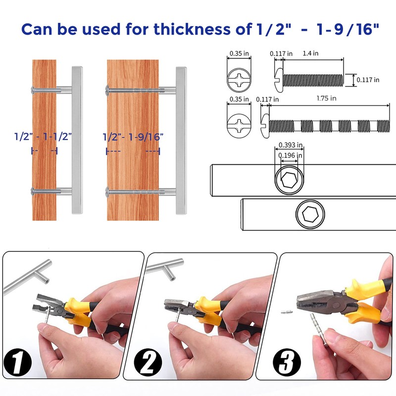 Ravinte 50 Pack 7.38 Inch Square Cabinet Pulls Brushed Nickel
