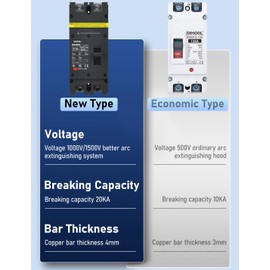 DIHOOL 200 Amp DC Breaker, 1500V Battery Disconnect Switch for Main Power, Solar, UPS, Power Station, Solar System