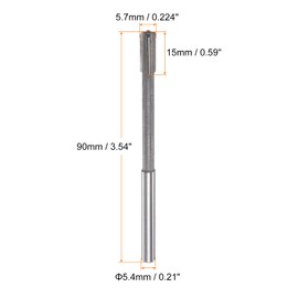 sourcing map Chucking Reamer 5.7mm H7 C1/K30 Carbide Tip Precision Straight Flutes Round Shank Lathe Machine Milling Cutter