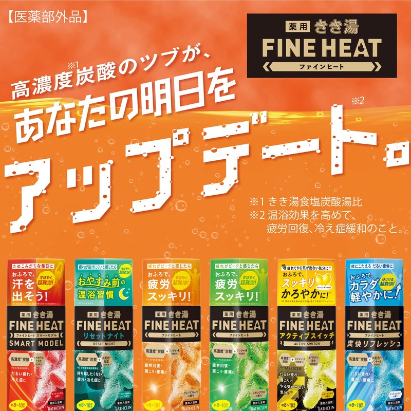 Kikiyu Fine Heat Carbonated Bath Salt, Active Switch, Refill, 17.6