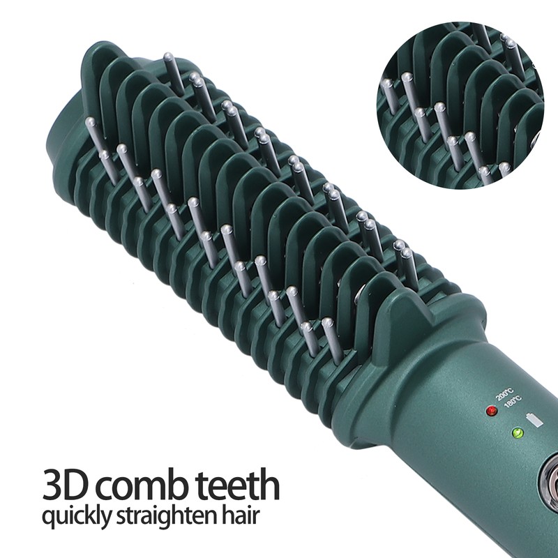 USB Hair Straightener Brush Comb Temperature Adjustable Hair Straightening Brush