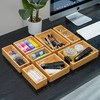 Fabsome Drawer Organizer, Set of 9 Bamboo Wood Kitchen Makeup