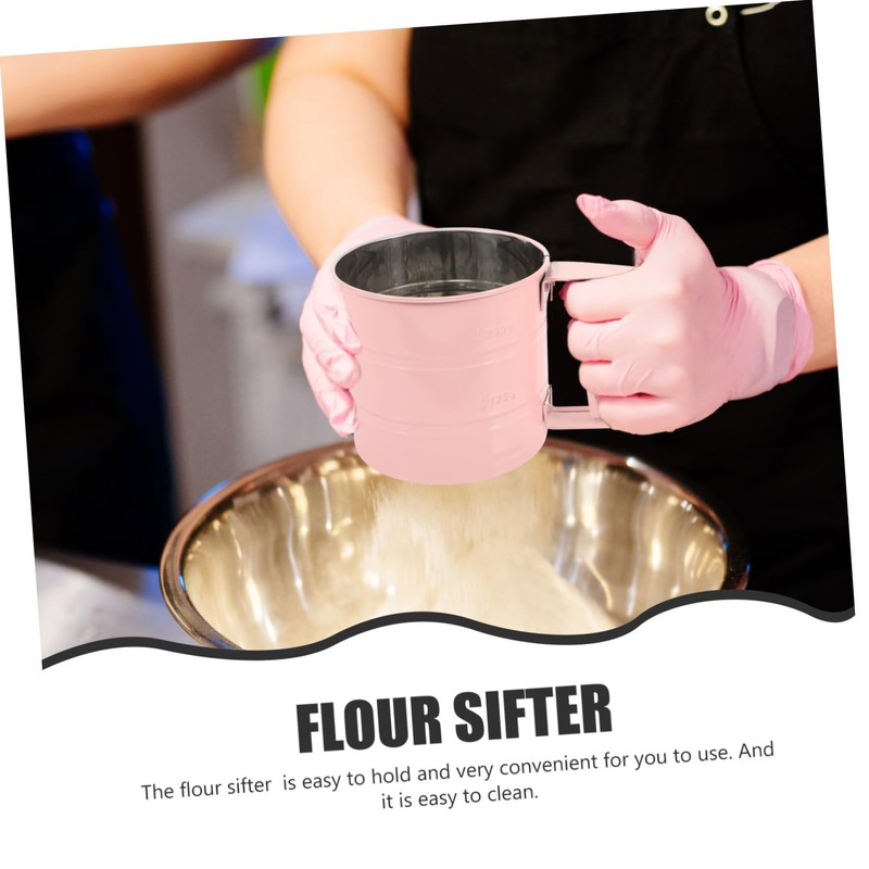 iplusmile Handheld Flour Sifter Cup Portable Powder Strainer for Baking