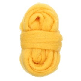 sourcing map Needle Felting Wool, 1.76oz Natural Fibre Wool Roving Yarn Wool Felting Supplies for Needle Felting Yarn DIY Handcrafts, Golden