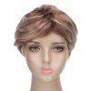 Woman Short Wig Synthetic Layered Straight Fluffy Heat Resistant Soft
