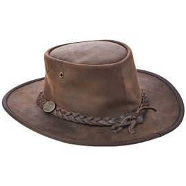 BARMAH Brown bronco hat - bovine leather - t.m Hat - Brown, M