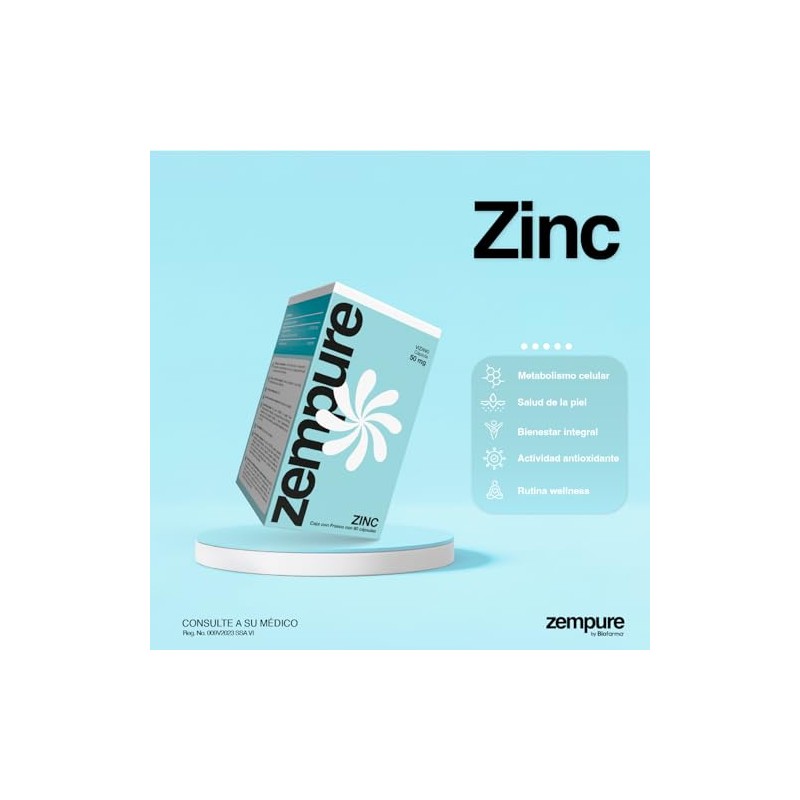 Zinc 50 MG Sulfato de Zinc | Alta Concentración |