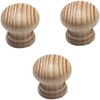 Merriway BH05185 (4 Pcs) Cupboard Door/Drawer Knob Beech Drilled Unlacquered