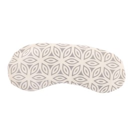 Bodhi Soft Cotton Eye Pillow | Organic Linseed & Organic Lavender Filling | Vegan | Eye Mask for Yoga, Relaxation & Meditation | Lotus Petals, Natural Grey