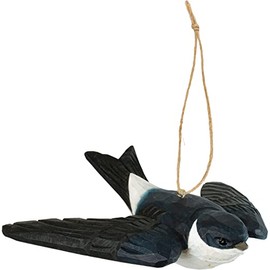 Wildlife Garden Ornamental Bird Wooden Bird Meal Schwalbe – Hand Carved
