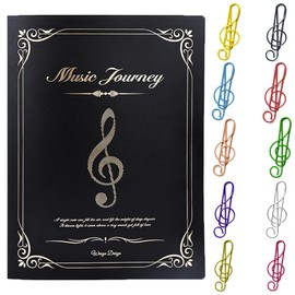 Music Folder A4 Choir Folder, 60 Pages Music Sheets Folder, Waterproof Music Folder, with 10 Notes Paper Clips, Storage Folder for Musicians, Index Folders, Double-Sided Folder for File, Paper, Files
