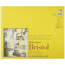 Strathmore 300 Series Bristol Smooth Pad, 14"x17" Tape Bound, 20 Sheets