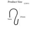 125 Pcs Black S Hooks 1 Inch Mini S Shaped