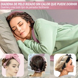 ZIMRAHYG Rizos Sin Calor, Rizadores de Cabello Sin Calor 8 Piezas, Kit de Ondas Sin Calor Con Pinzas para el Cabello y Coletero, Rizador Natural de Onda Suave Sin Daños en el Que Puedes Dormir