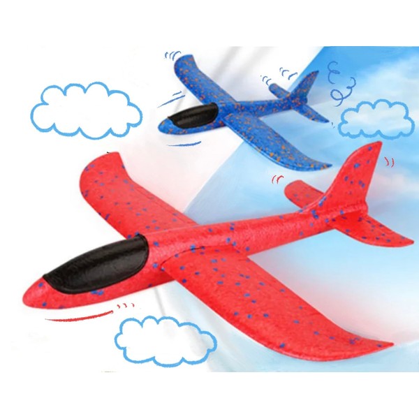 NDS FOAM GLIDERS PlANE FOR Gliders Plane FOR KIDS - 2Pcs LARGE 48 x 48 cm AIRPLANE TOY POLYSTRENE AEROPLANE AEROPLANE TOYS FLYING GLIDERS TOYS MANUAL,EEP,INTERIA, DURABLE- FAMIL OUTDOOR SPORT