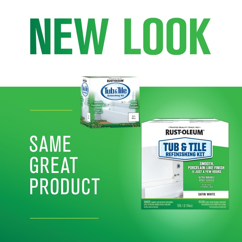 Rust-Oleum 385279 Tub And Tile Refinishing 2-Part Kit, Satin White