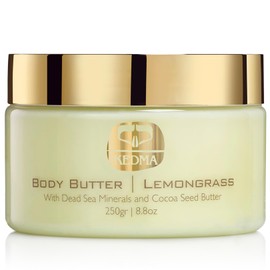 Kedma - Body Butter Lemongrass - Moisturising Body Butter with Cocoa Butter and Dead Sea Minerals - For Dry Skin - 250g