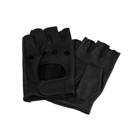 Penguin Ace Japan TH-604 HUSOLID Driving Gloves, Goat Leather, Half Finger, Black