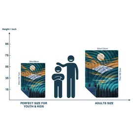 hotkoko Mini Camping Blanket,Lightweight Puffy Printed Camping Blanket Packable Outdoor Blanket for Camping,Traveling, Stadium, Hiking, Picnics