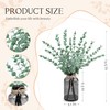 Der Rose 14.5 In Fake Plants Eucalyptus in Black Glassvase