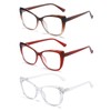 prtcslwd Reading Glasses for Women 3 Pack Cat Eye Oversized