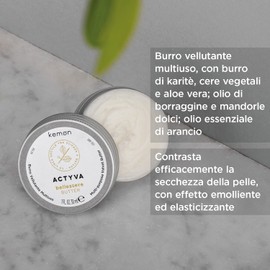 Kemon Actyva Bellessere Butter - Body Cream for Velvety Soft Skin, Body Butter Specially for Rough, Cracked or Red Areas, 30 ml