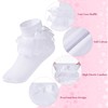 Haakong 2 Pairs Girls Dress Socks White Toddler Girls Ruffle