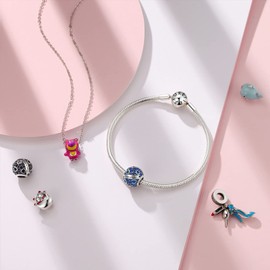 Symreite March Birthstone Charm 925 Sterling Silver Birthday Bead Charms Jewellery Gifts Compatible with European Bracelets for Women