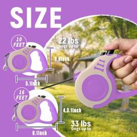 LIEVUIKEN Retractable Dog Leash Automatic Telescopic Tractor Dog Tape, Pet Tape 10/16 FT Durable and Convenient, with Non-Slip Handle, Suitable for Small and Medium-Sized Dogs