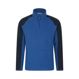 Mountain Warehouse Ashbourne Mens Fleece - Microfleece Sweater, Antipill Midlayer, Warm Top - Best for Spring Summer, Camping, Trekking, Hiking Cobalt L