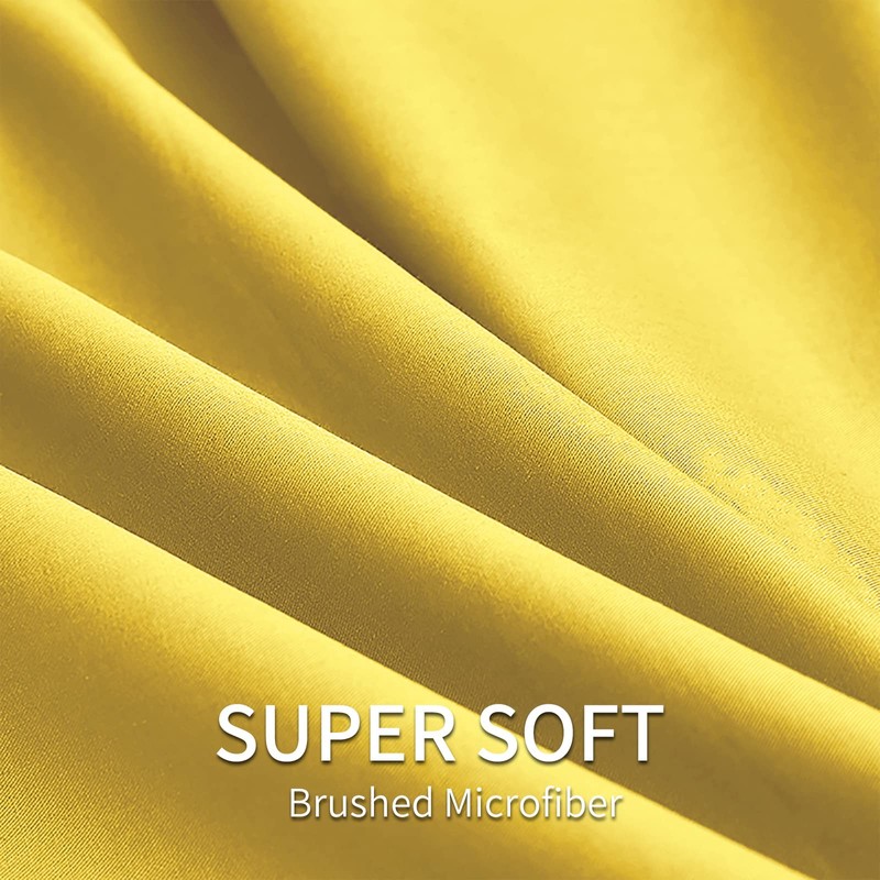 EaseHome Yellow Sheets for Queen Size Bed Set -Deep Pocket