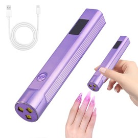 GZMAYUEN Mini UV Lamp for Gel Nails, Hand UV Lamp for Nails, Pen Shape, Nail Dryer, Guided Lamp for Resin Curing for Nails, Home, Salon (Purple)
