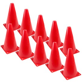 Fousenuk Pack of 10 Marker Cones 18 cm, Children's Pylons, Traffic Cones, Multifunctional Cones, Football Training Cones, Traffic Cones, Marking Cones for Football, Sports, Equestrian Sports & Dog