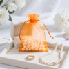 jijAcraft Orange Organza Gift Pouches: 10x15cm Organza Bags, 50Pcs