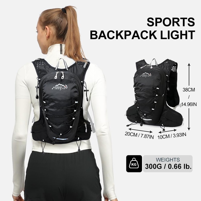 INOXTO running water bag vest backpack with 1.5L water bladder