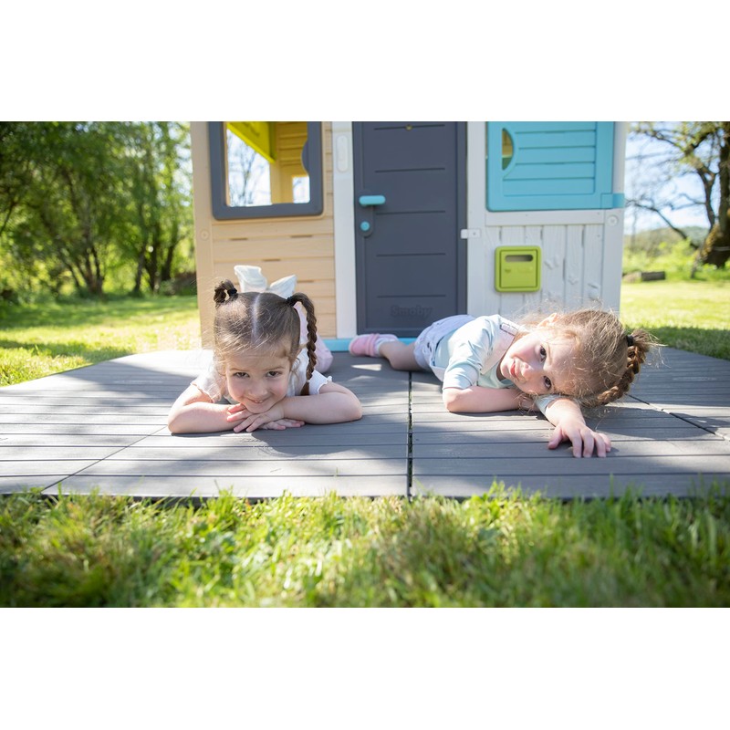 Smoby- Set of 6 Playhouse, Floor Tiles, Brown, Indoor or