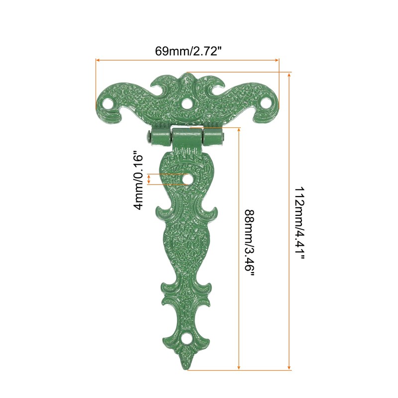 sourcing map 3.5 Inch Door Tee Hinge, 6Pcs T-Strap Hinges
