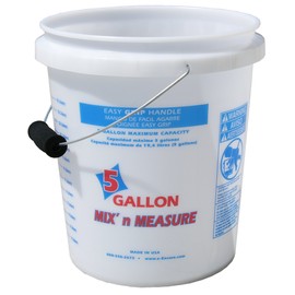 Encore Plastics 56511 Mix 'N Measure Plastic Pail with Foam Grip Handle, 5-Gallon