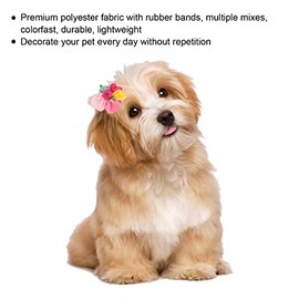 Zerodis 50 Uds. Lazos para el Pelo de Perro con Bandas de Goma, Conjunto de Accesorios de Aseo para Cachorros Y Gatitos para Perros de Pelo Largo, Lazos para el Pelo de Gatito, Colores Al Azar
