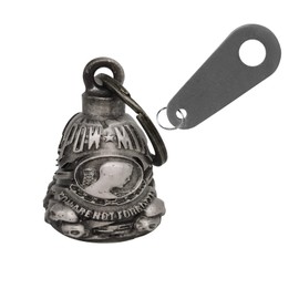 Motorcycle Bell with Hanger for Biker, Good Luck Biker Bells & Motorcycle Accessories, Keychain Luck Bell, You Are Not Forgotten, Medium