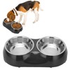 Stainless Steel Nonslip Double Pet Bowls Household Food Water Feeder