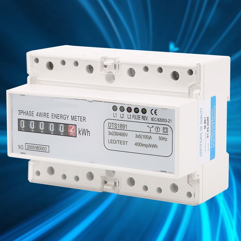 DTS1891 3 Phase 4 Wire 7P DINRail Electric Meter Energy