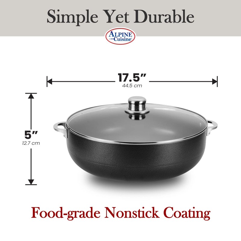 Alpine Cuisine Nonstick Coating Aluminum Hot Pot Caldero Dutch Oven